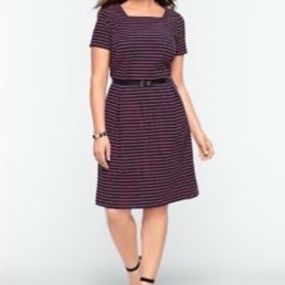 Talbots Dresses & Skirts - Talbots Pink Black Striped Dress Plus 20